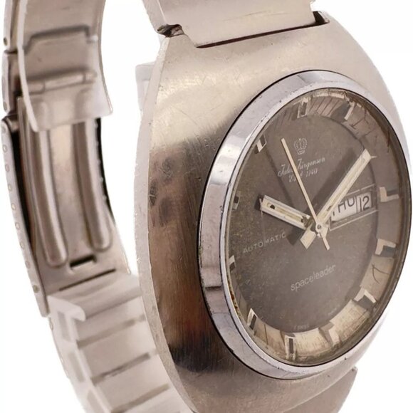 Vintage Jules Jurgensen Spaceleader Men\'s Automatic Wristwatch Steel w Band